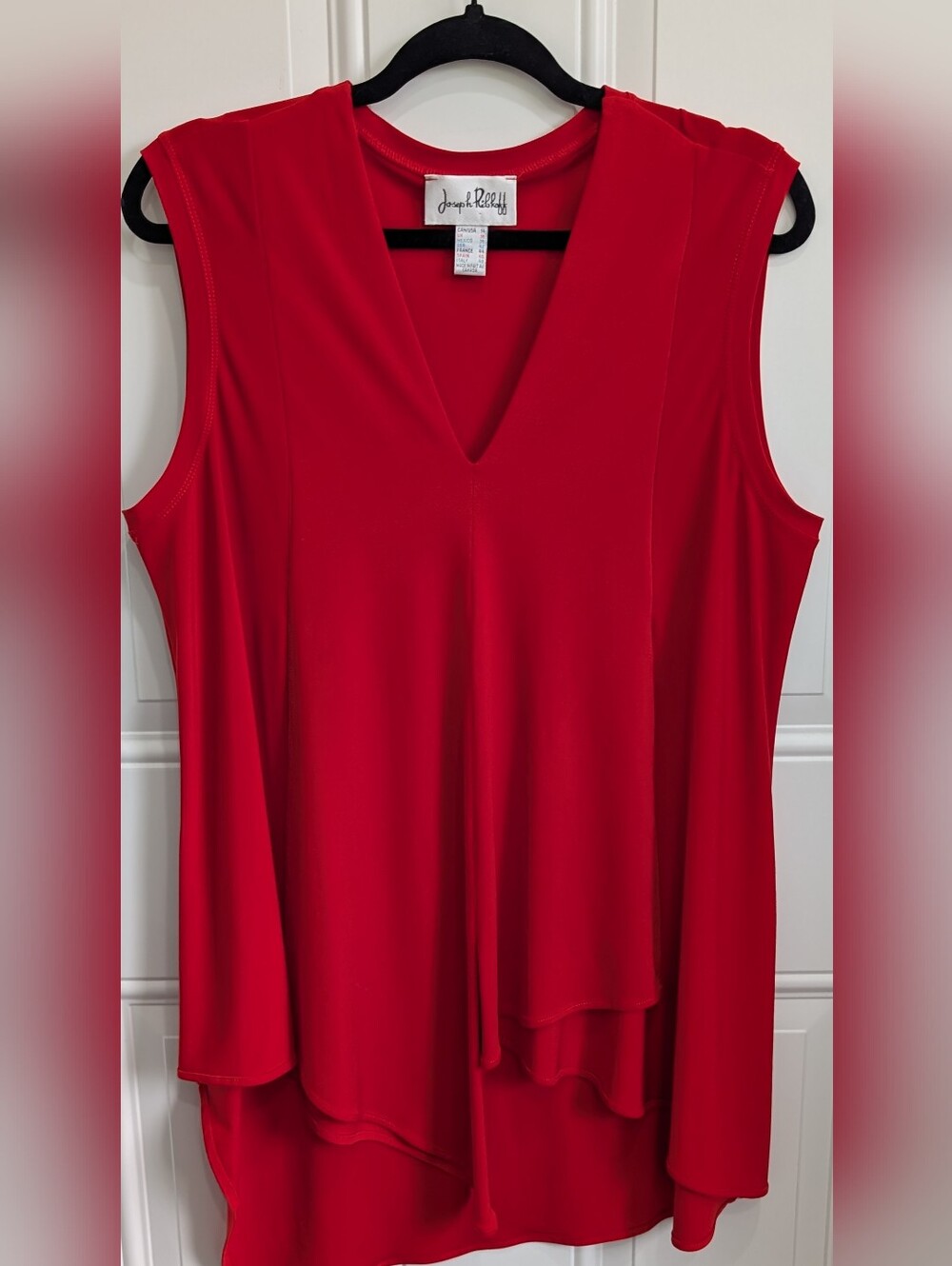 Joseph Ribkoff Sleeveless V-Neck Asymmetric Tunic